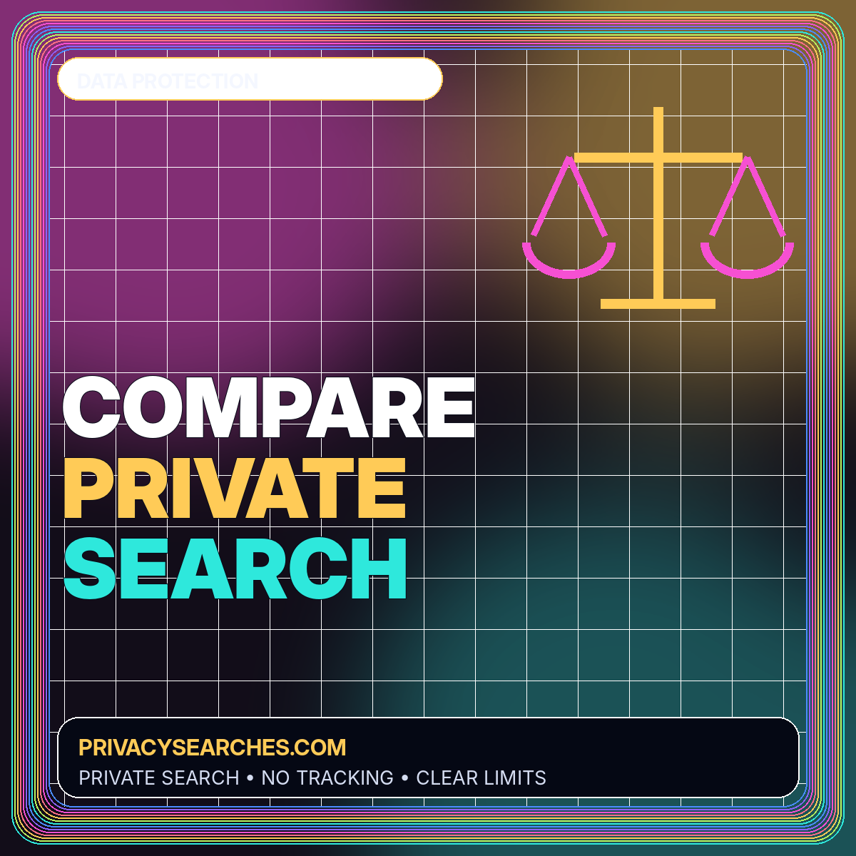 Neon typography card for How to Compare Private Search Engines Without Marketing Hype