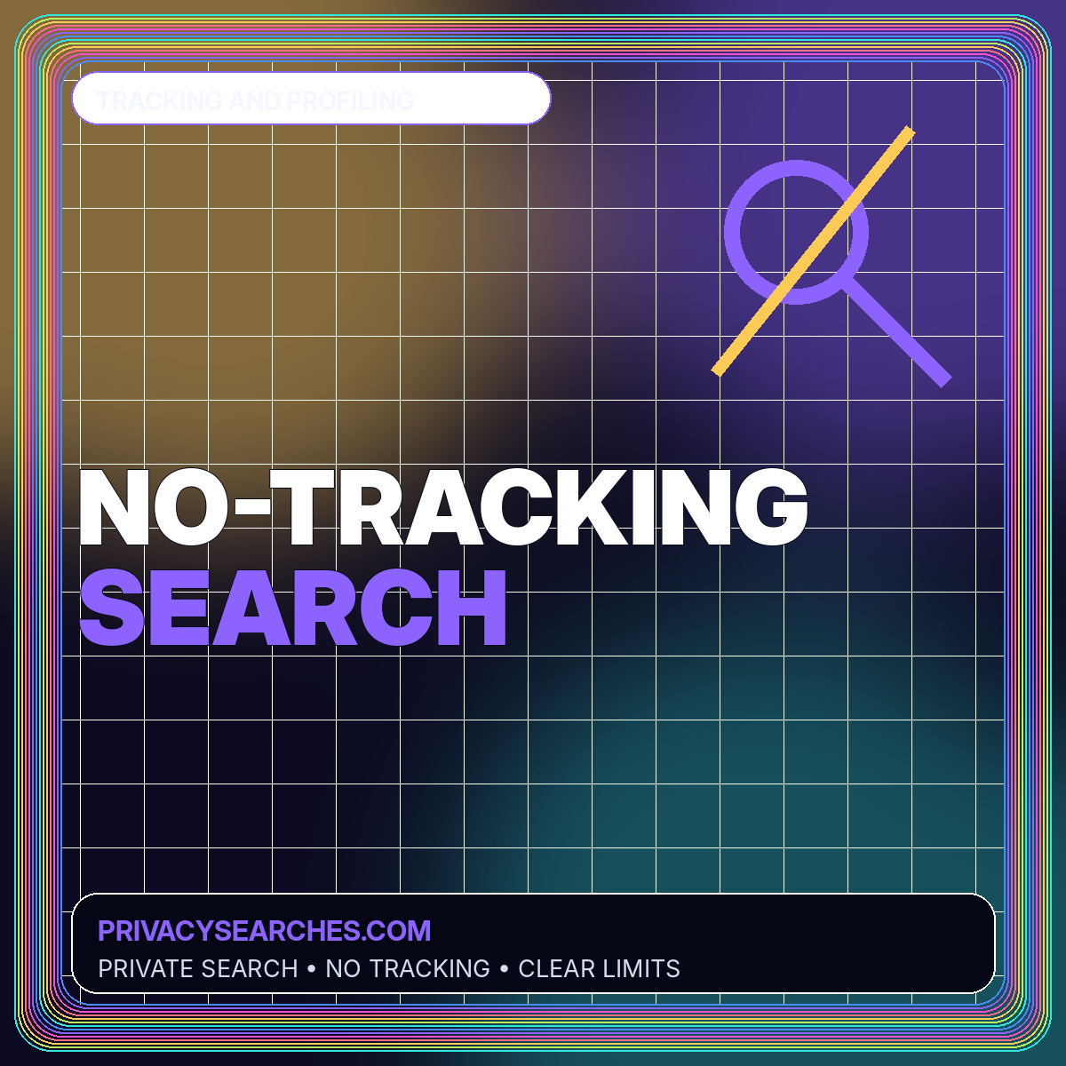 Neon typography card for No-Tracking Search Explained: What It Can and Cannot Do