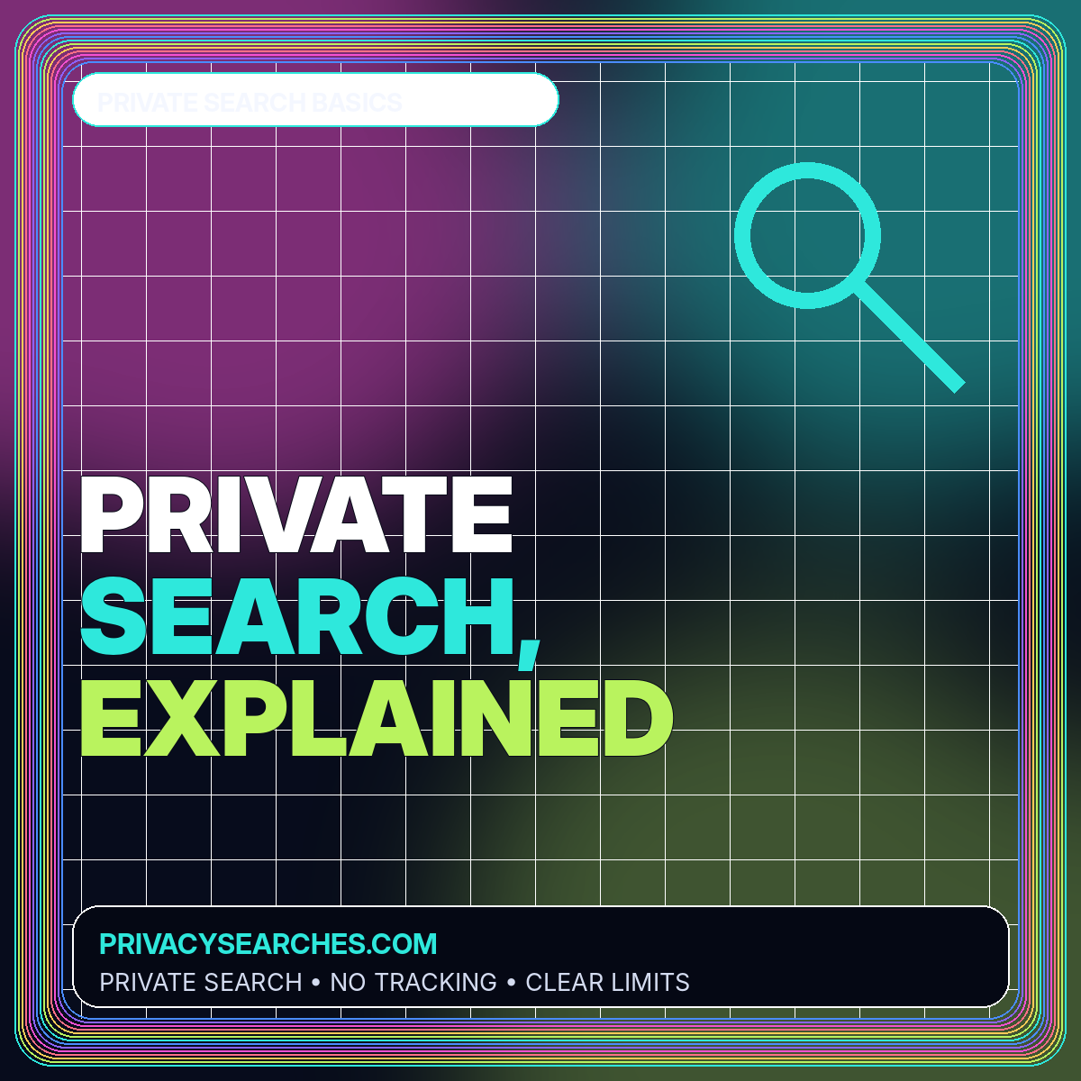 Neon typography card for What Is a Private Search Engine? A Practical Guide